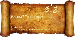 Baumöhl Emma névjegykártya